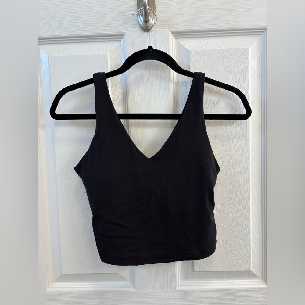 WORN ONCE ATHLETA TRANSCEND V-NECK CROP BRA SIZE S (A-C CUP)